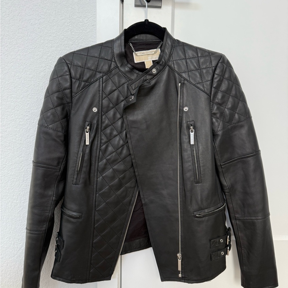 Women’s Michael Kors Black Quilted Leather Jacket